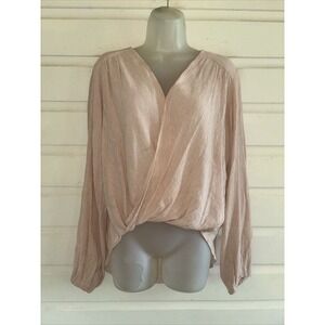 Free People Surplice Front Long Sleeve Top Size S